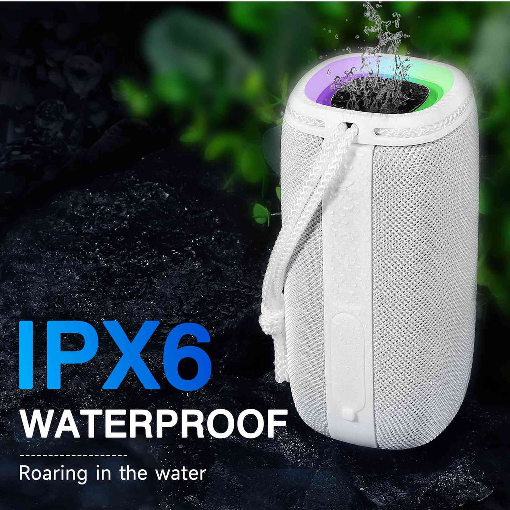 UrbanX Scorpio Series Bluetooth Speaker, IPX5 Waterproof Speakers 360° HD Surround Sound with Punchy Bass, True Wireless Pairing, BT5.3, Portable Speaker for  Q51 - White