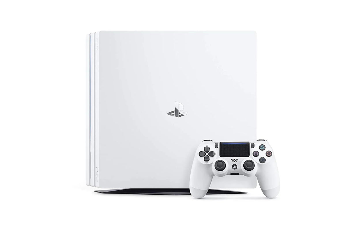 PlayStation 4 Original 500GB Matte White Gaming Console + Gaming Earbuds With Microphone BOLT AXTION Bundle Like New