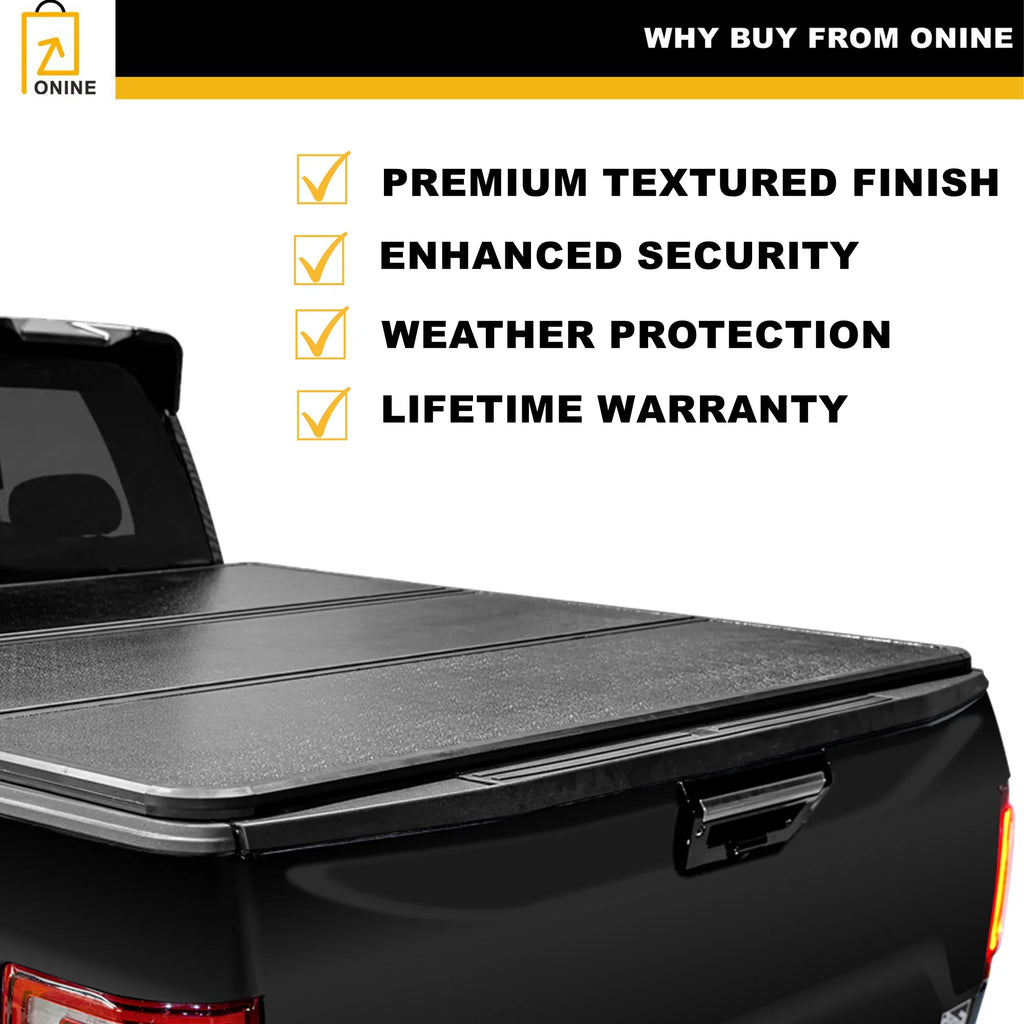 ONINE AWH Hard Tri-Fold Truck Bed Tonneau wrap Custom Fit 2019-2024 Dodge Ram 1500 New Body 5.7ft Bed(67"), Does not fit Classic, Does Not Fit with Multi-Function (Split) Tailgate or RamBox
