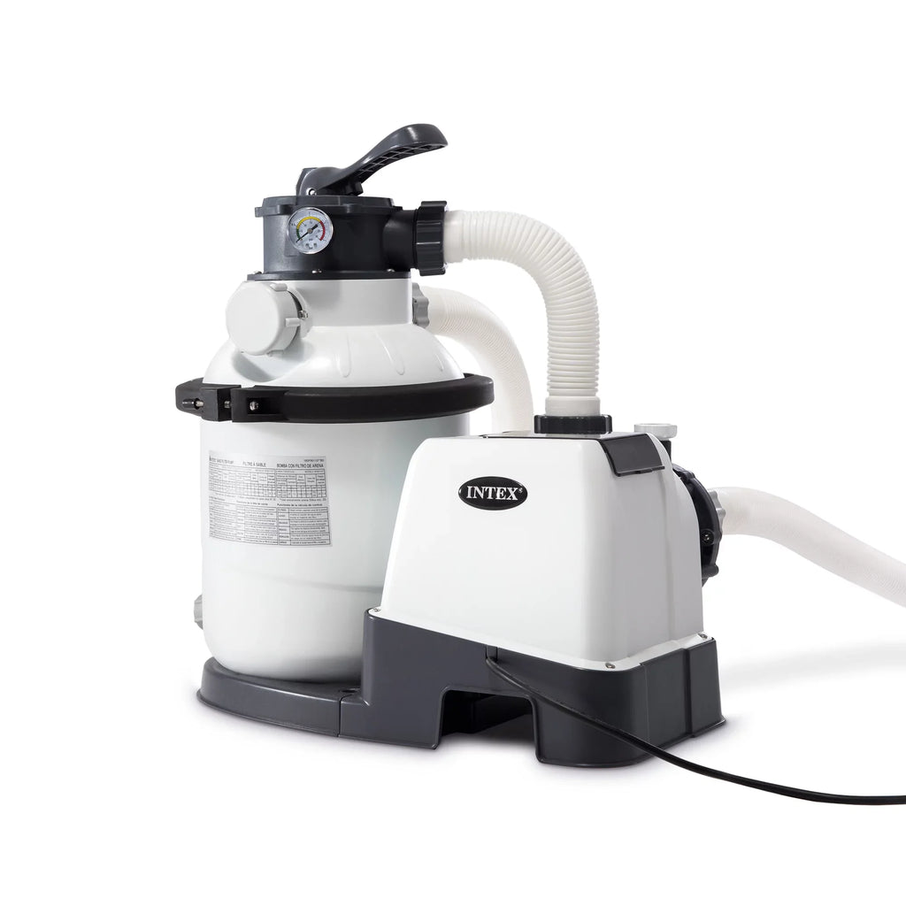Intex10 inch Krystal Clear Sand Filter Pool Pump, 1500 Gph Motor 1200 GPH System Flow Rate with GFCI, 110-120 V