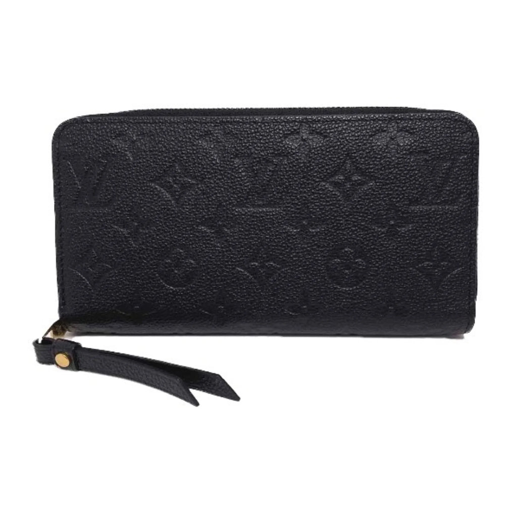 Pre-Owned LOUIS VUITTON Round Zipper Monogram Empreinte Zippy Wallet M61864 Louis Vuitton Noir Long LV (Good)