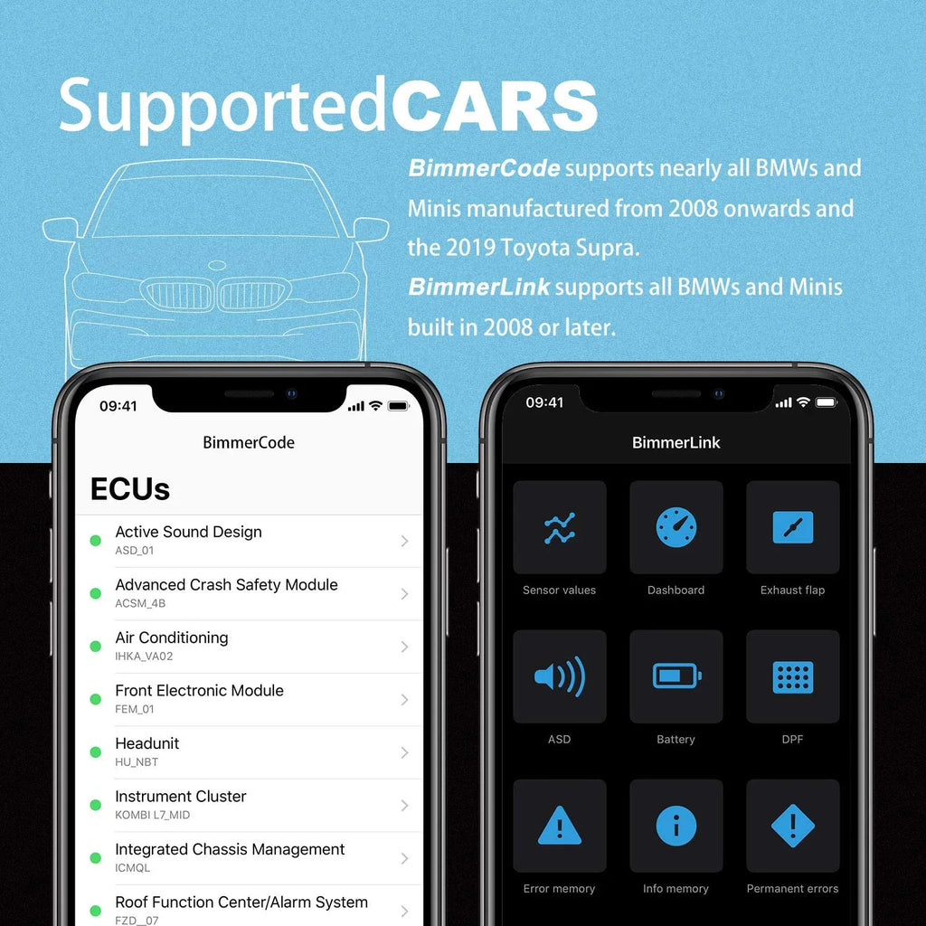 Vgate vLinker BM+ Bluetooth BLE OBD2 Scanner for /Mini, Works with iPhone & Android Unlock Car Hidden Features in BimmerCode, OBD II Diagnostic Tool