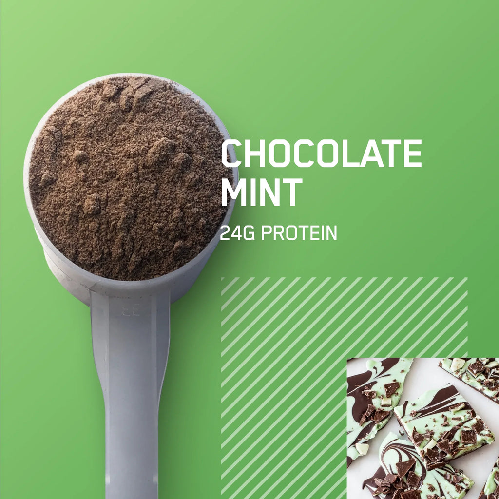 Optimum Nutrition, Gold Standard 100% Whey Protein Powder, 24g Protein, Chocolate Mint, 1.98 lb