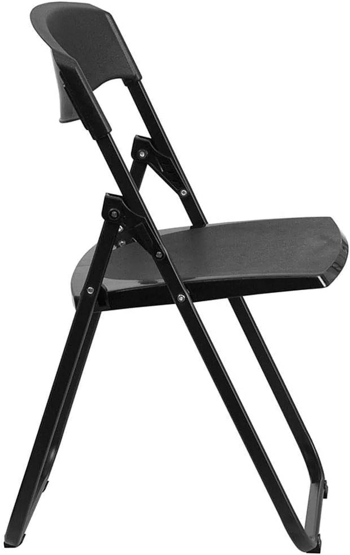 Capacity Heavy Duty Black Plastic Folding Chair With Built-In Ganging Brackets. HERCULES Series 500 Lb