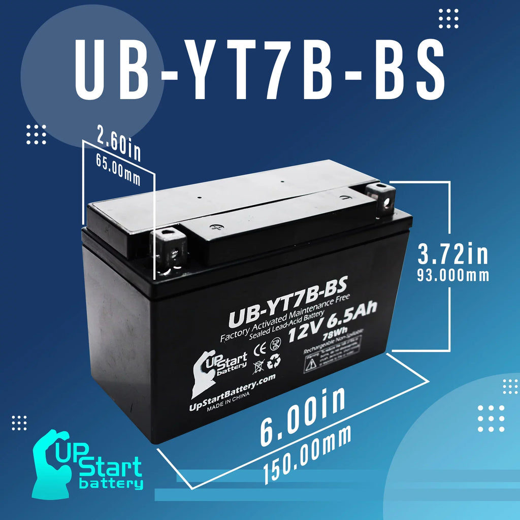 2-Pack Replacement 2012 Bombardier (Can-Am) DS450 450CC Factory Activated, Maintenance Free, ATV Battery - 12V, 6Ah, UB-YT7B-BS