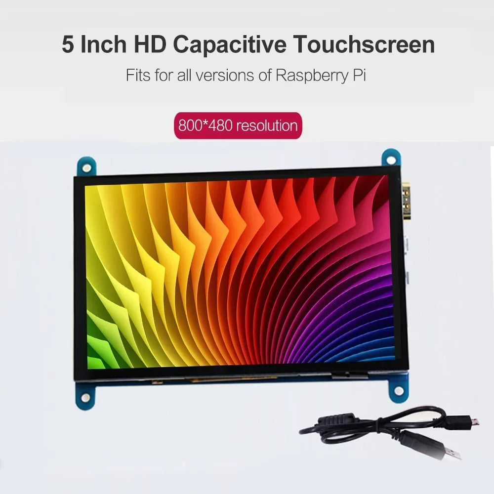 Andoer 5 Inch HD Capacitive Touchscreen Display 800*480 Resolution Small Portable Monitor with USB HD Interface matching with Raspberry Pi Tool