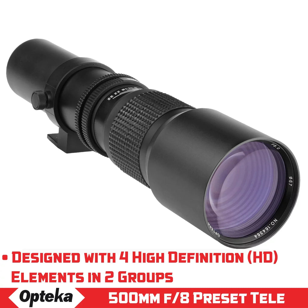 Opteka 500mm f/8 Telephoto Lens for  EOS M M50 M100 M5 M6 M2 M3