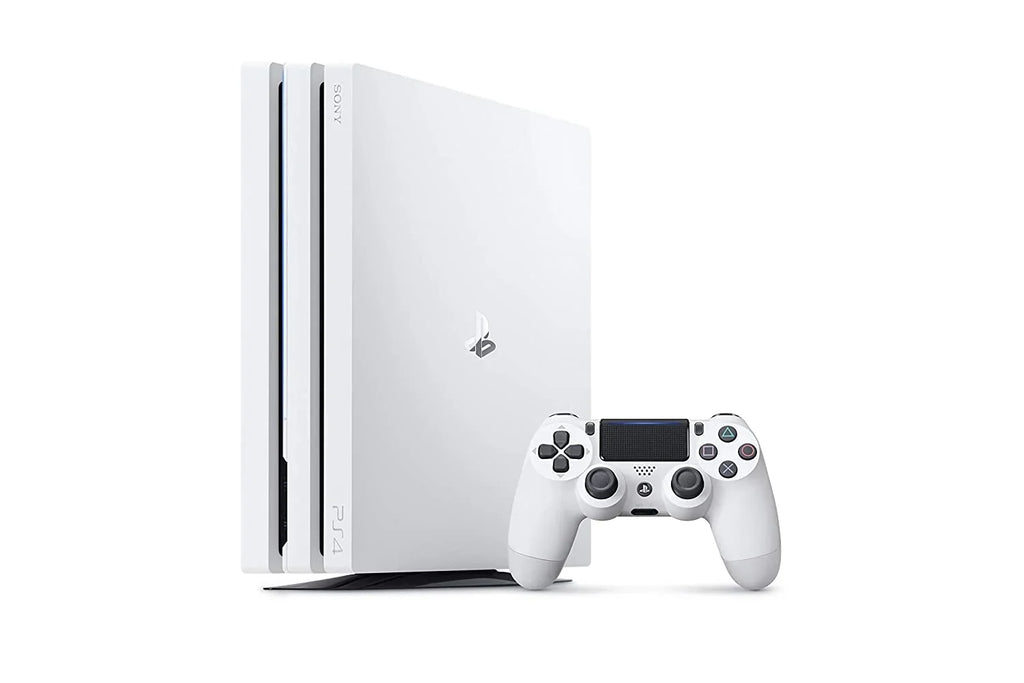 PlayStation 4 Original 500GB Matte White Gaming Console + Gaming Earbuds With Microphone BOLT AXTION Bundle Like New