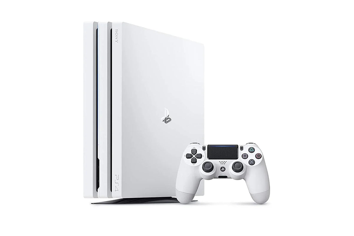 PlayStation 4 Original 500GB Matte White Gaming Console + Gaming Earbuds With Microphone BOLT AXTION Bundle Like New
