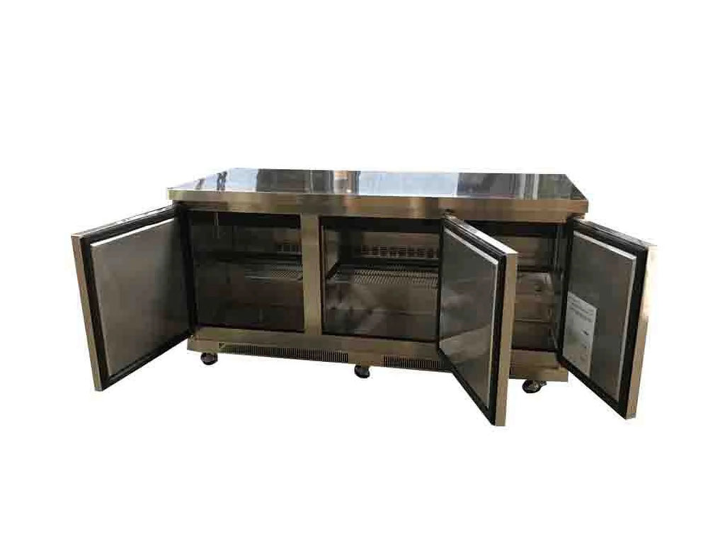 Under Counter Freezer Stainless Steel Commercial 3 doors 3 Shelves. Ft. 19 Cu