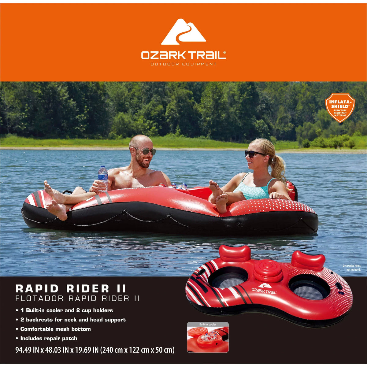Ozark Trail Rapid Rider II River Tube Inflatable Raft