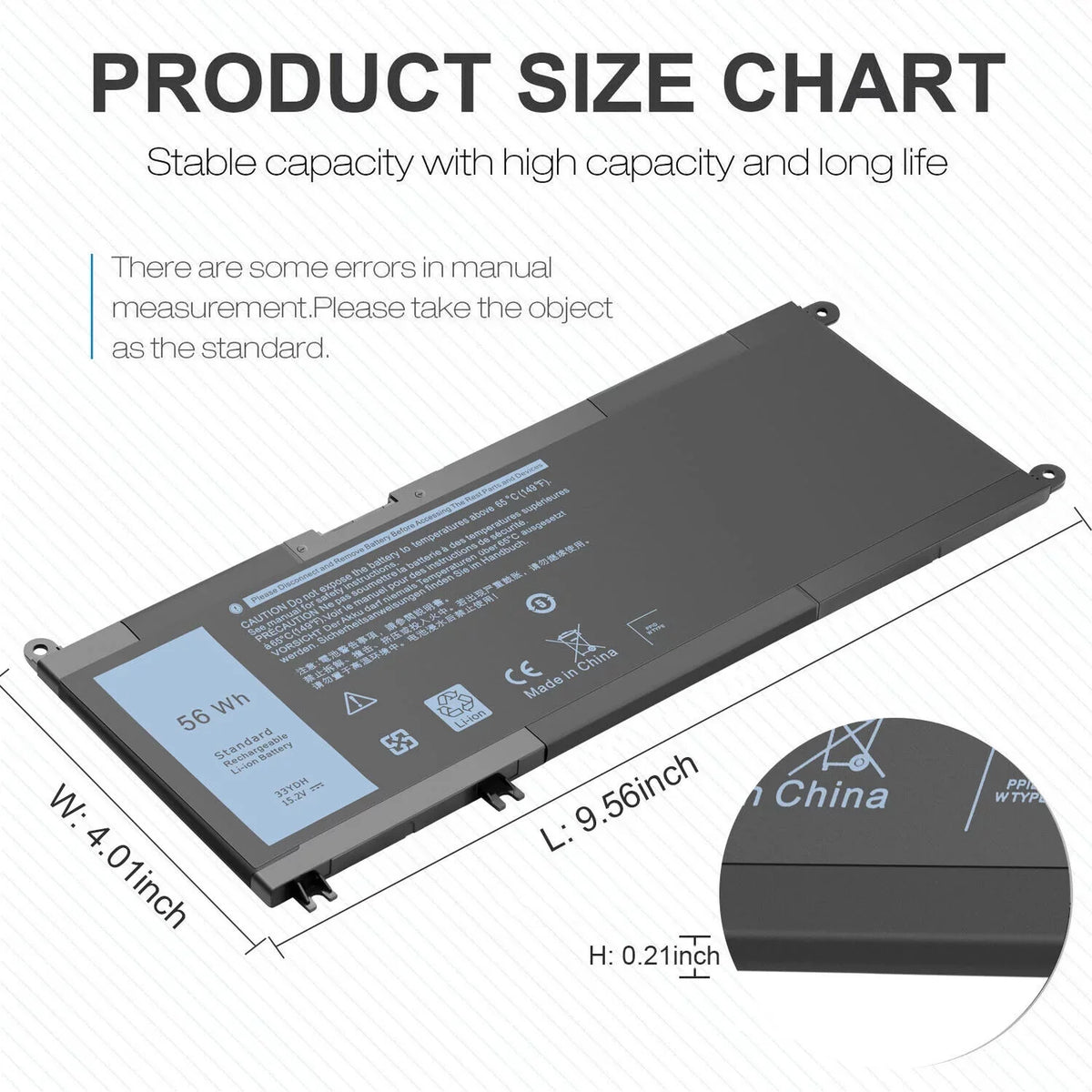 For  33YDH Battery Inspiron 15 7577 17 7778 7779 7786 Vostro 15 7580 7570