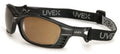 Uvex by Honeywell Livewire Safety Glasses With Matte Black Frame And Expresso HydroShield Anti-Fog Lens With Head Strap