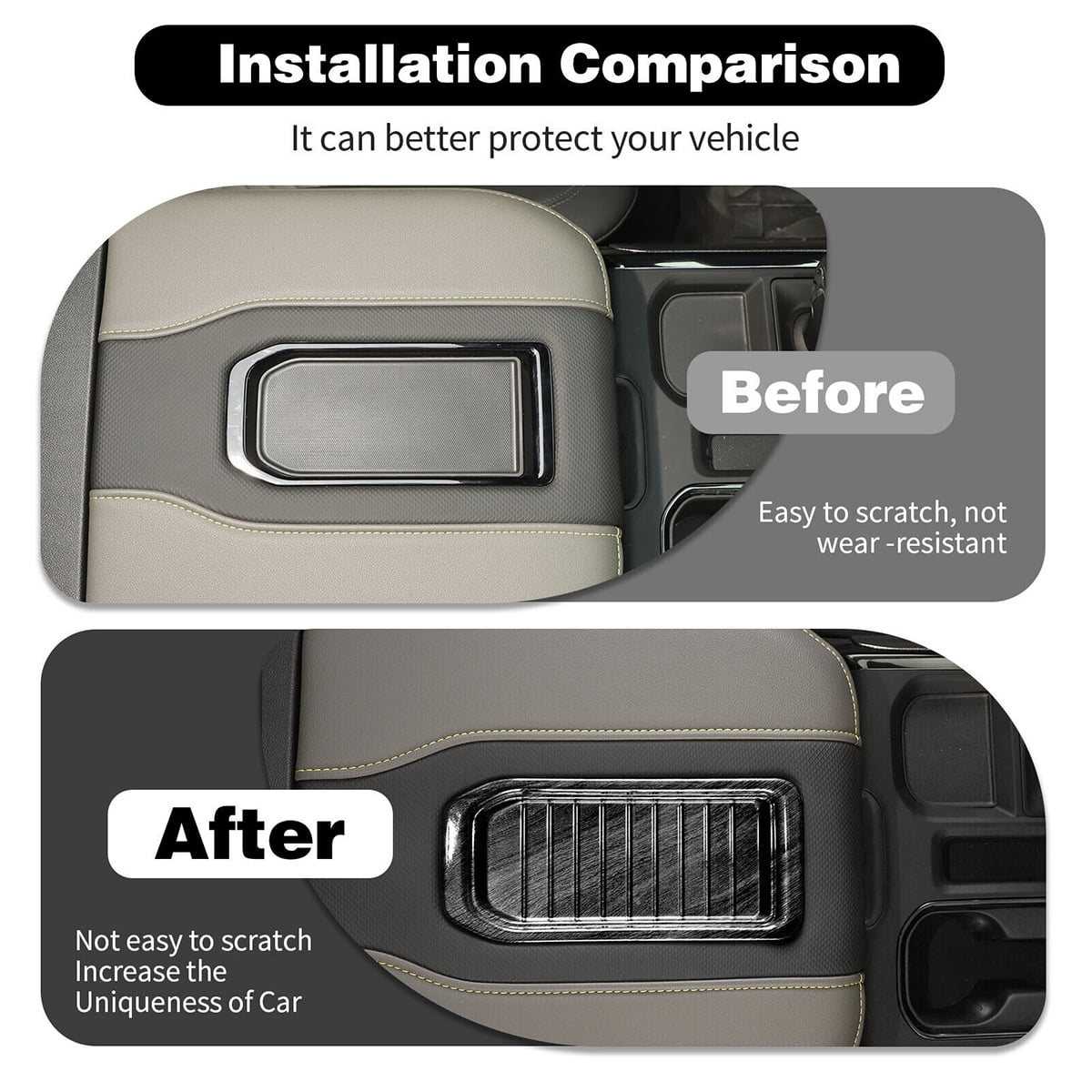 Center Armrest Storage Box Trim shield Fit For Chevy Silverado Suburban Tahoe SIERRA 2019 2020 2021 2022 Black Wood Grain