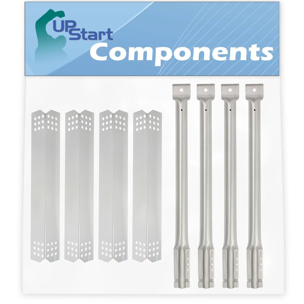 4-Pack BBQ Grill Heat Shield Plate Tent & Tube Burner Replacement Parts for Outdoor Gourmet GR2057601-OG-00 - appropriate Barbeque Stainless Steel Flame Tamer, Flavorizer Bar 16 1/8" & Pipe Burners