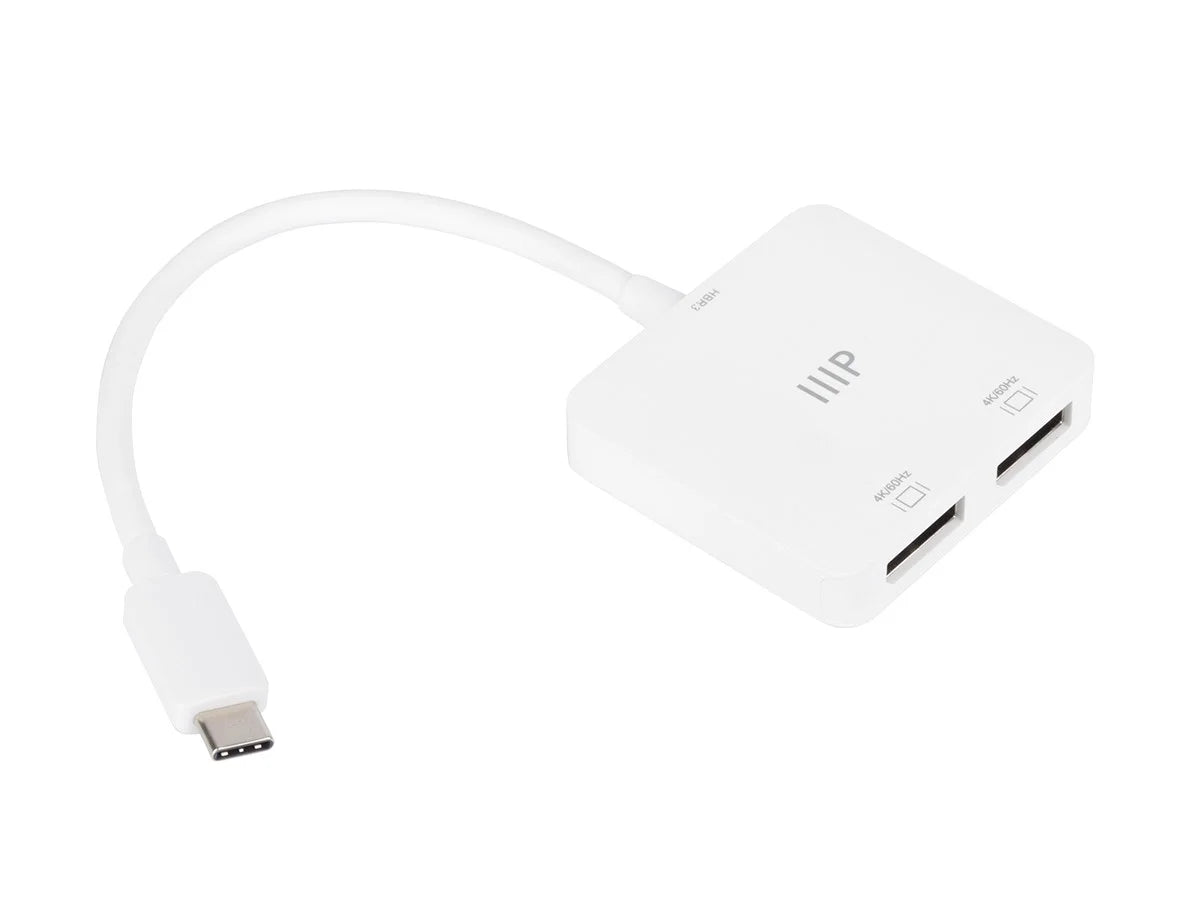 Monoprice USB-C to Dual 4K DisplayPort Adapter (Dual 4K@60Hz) matching with Thunderbolt 3 Devices with Windows and MacOS