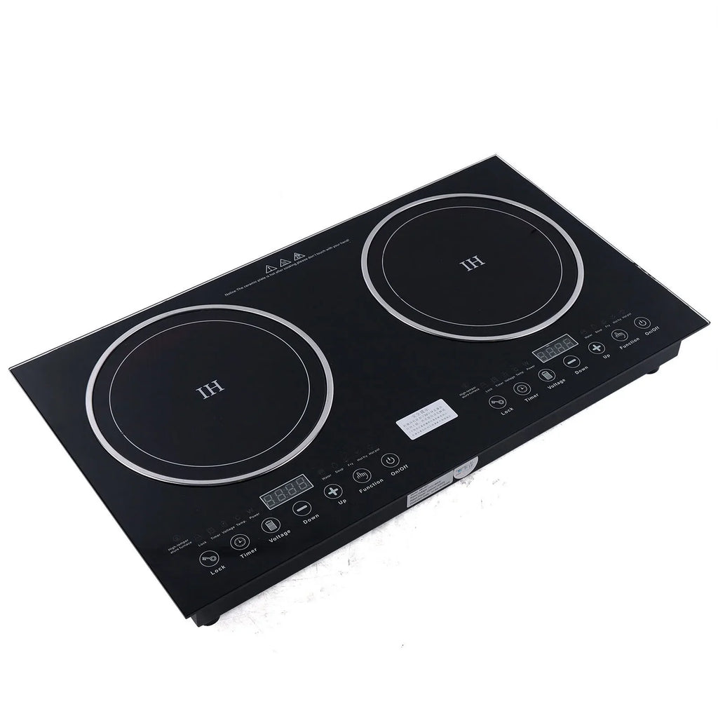 ANQIDI Portable Dual Cooktop 1200W Cooker+1400W Ceramic Cooker Countertop Burner Digital Touch Sensor Stove