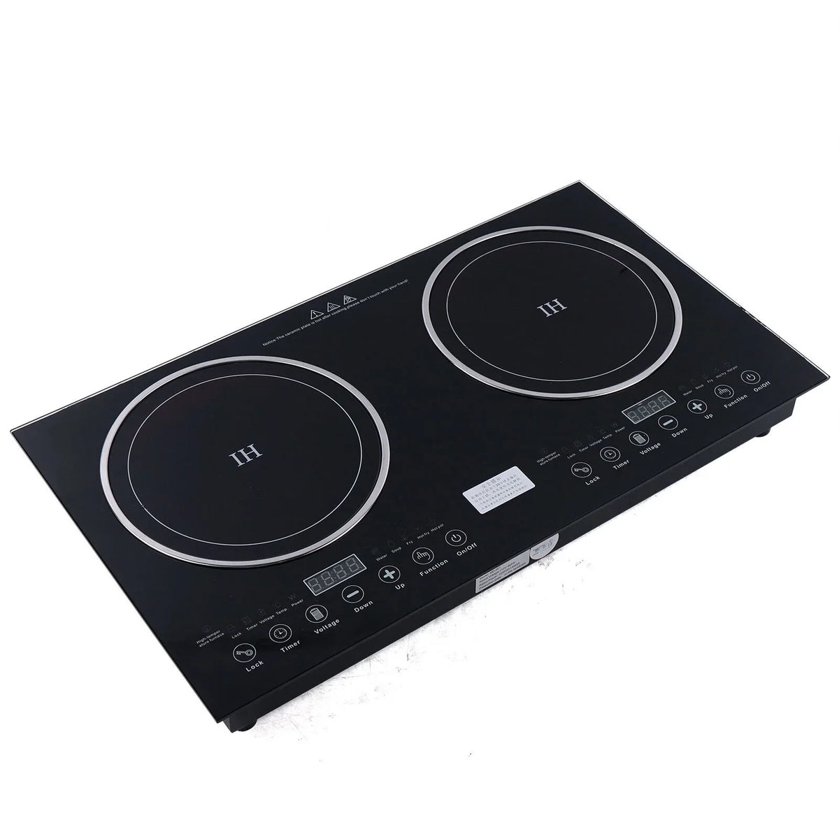 ANQIDI Portable Dual Cooktop 1200W Cooker+1400W Ceramic Cooker Countertop Burner Digital Touch Sensor Stove