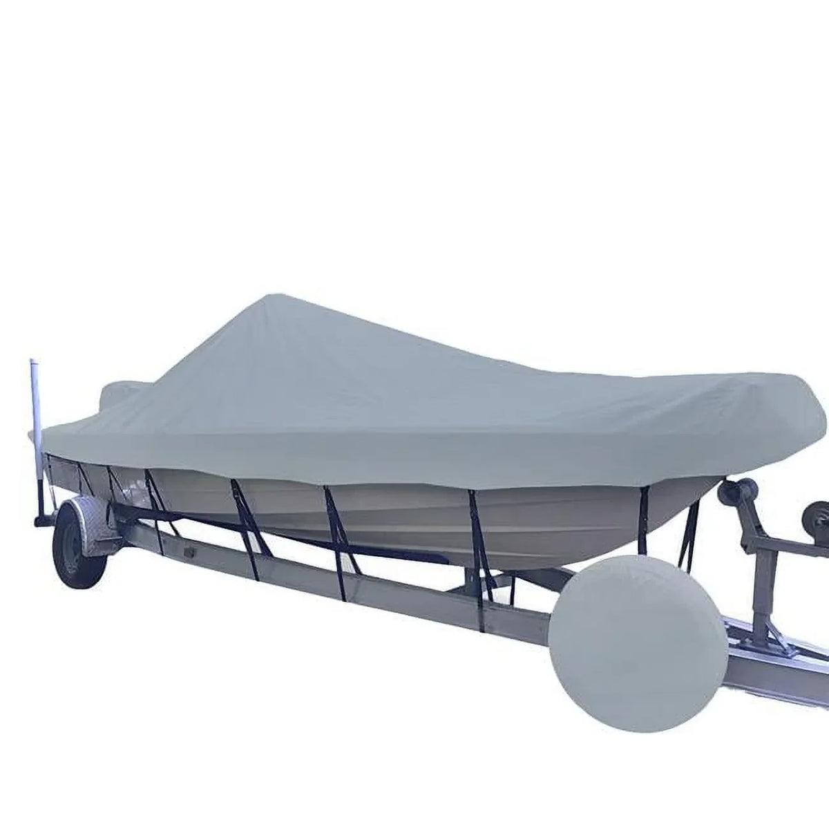 Performance Poly-Guard Styled-to-Fit vessel wrap for V-Hull Center Console Shallow Draft vessel - Grey. 20.5 ft