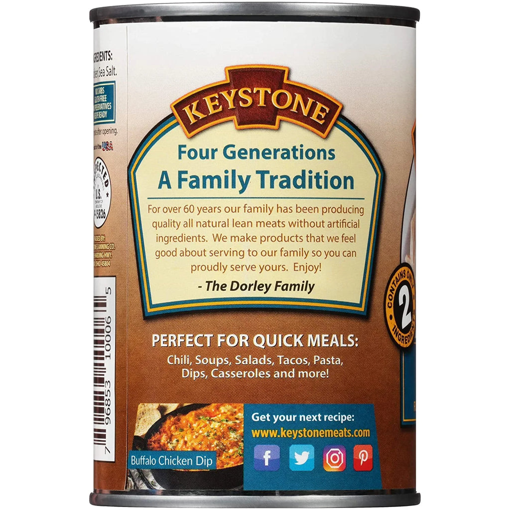 (12 Pack) Keystone All Natural Chicken 14.5 oz Can  Emergency Survival Food For Camping Hiking and Backpacking Ready to Eat- Pack of 12 Cans