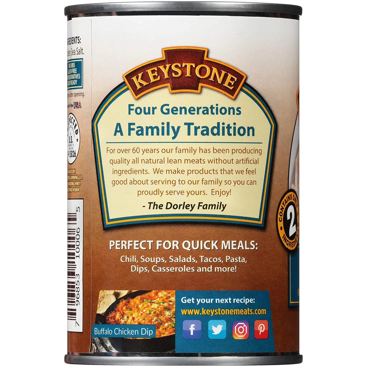 (12 Pack) Keystone All Natural Chicken 14.5 oz Can  Emergency Survival Food For Camping Hiking and Backpacking Ready to Eat- Pack of 12 Cans