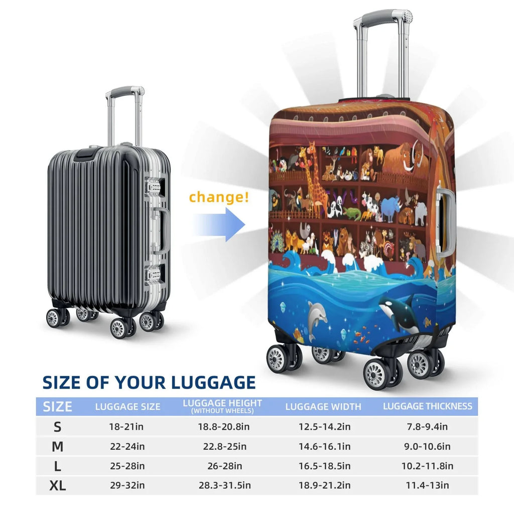 Junzan Animals On Noah'S Ark2 Print Washable Luggage wrap - Fashion Suitcase Protector Fits 18-32 Inch Luggage