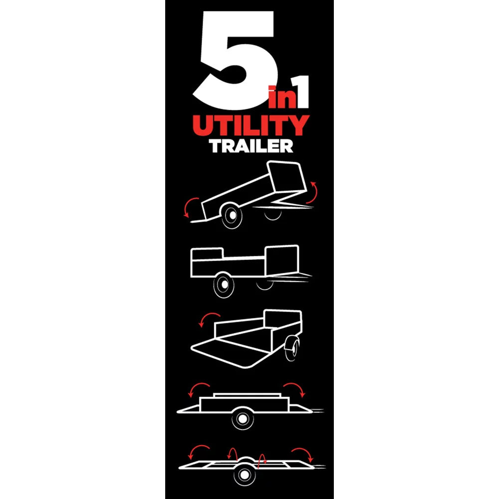 Multi Purpose Utility Trailer (Black Powder-Coated). x 7 ft. 5 ft