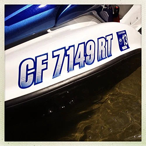 STIFFIE Techtron Yellow/Navy 3" Alpha-Numeric Identification Custom Kit Registration Numbers & Letters Marine Stickers Decals for Boats & Personal Watercraft PWC