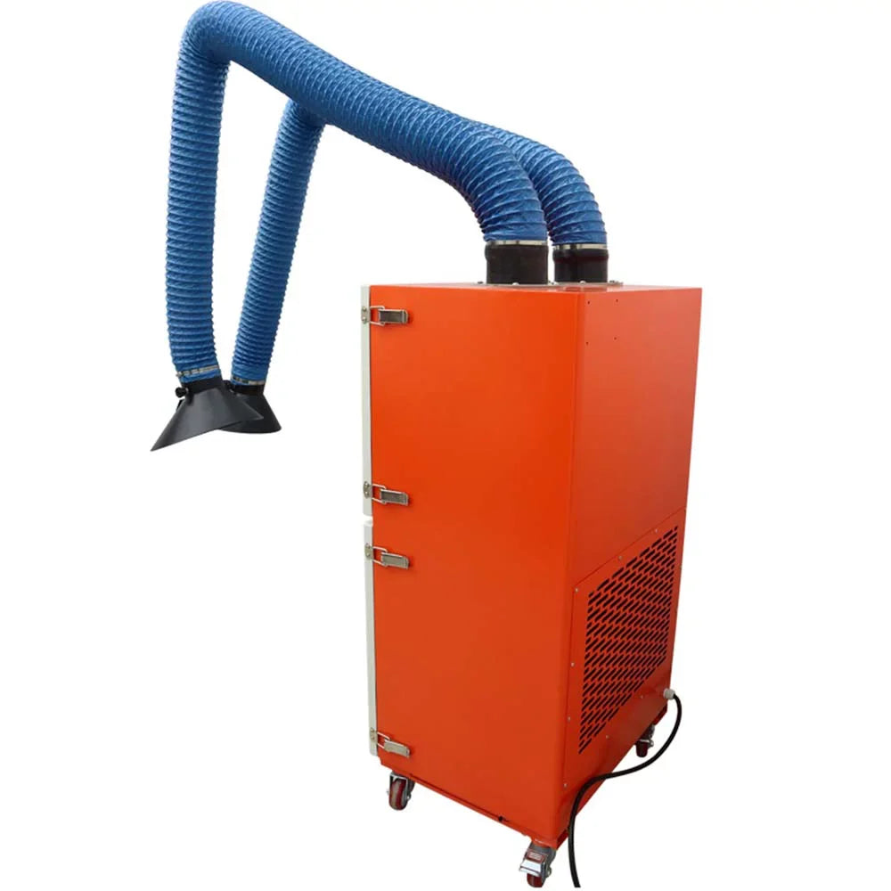 INTBUYING Mobile Welding Fume Extractor Smoke Purifier Dual Arm 220V