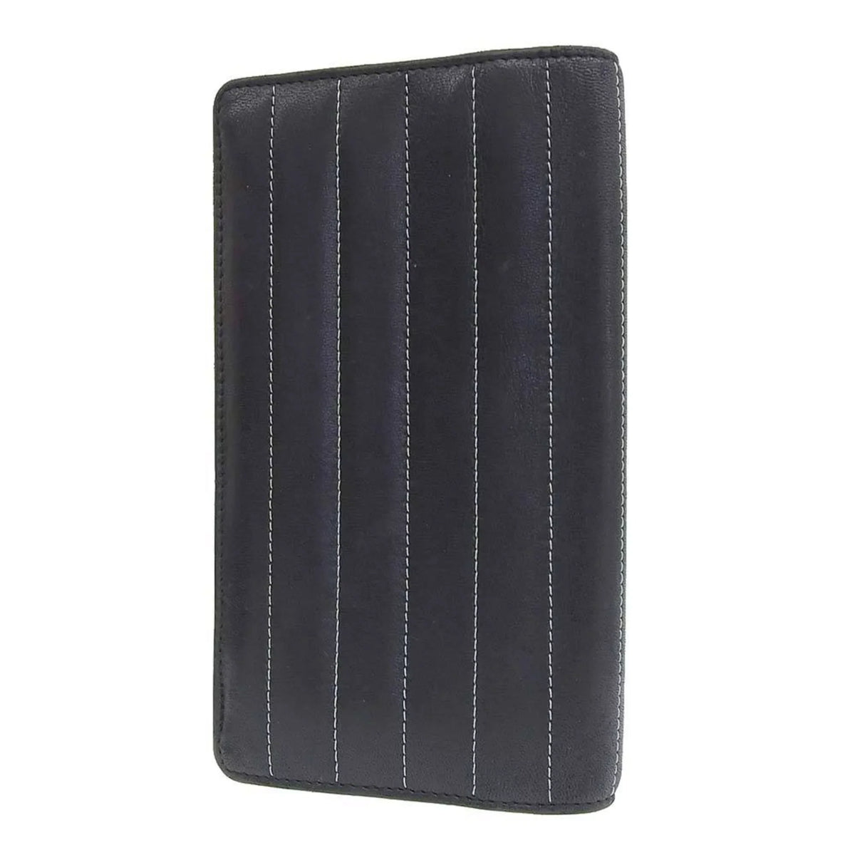 10 A30043 (Good). Pre-Owned Chanel CHANEL Mademoiselle Line Coco Mark Logo Stripe Long Wallet No