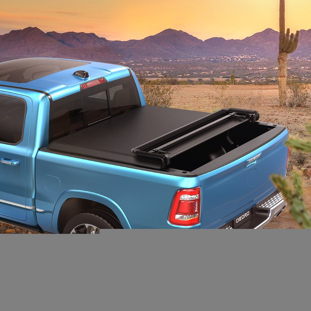 Ledkingdomus 6.4 ft Soft Fold Tonneau shield Truck Bed Covers for 02-23 Dodge Ram 1500/Ram 2500 3500
