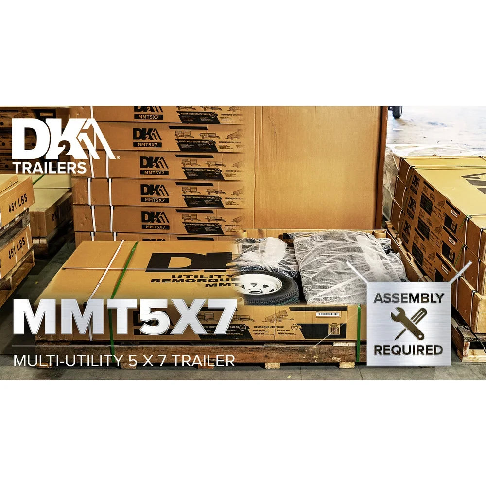 Multi Purpose Utility Trailer (Black Powder-Coated). x 7 ft. 5 ft