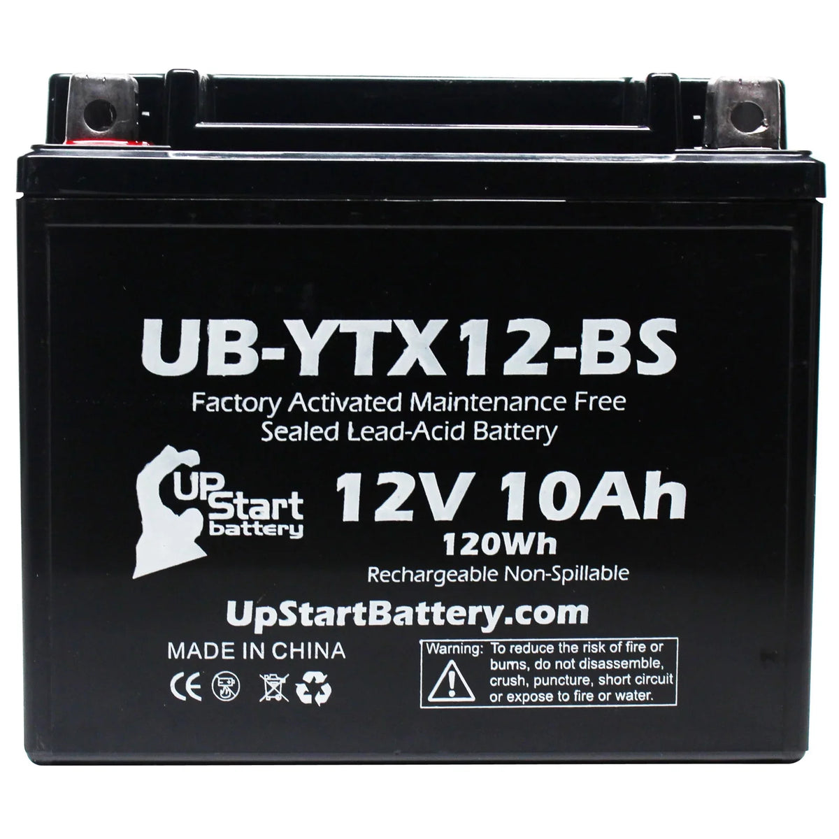 2-Pack UpStart Battery Replacement 2003 Suzuki GSX-R1000 1000 CC Factory Activated, Maintenance Free, Motorcycle Battery - 12V, 10Ah, UB-YTX12-BS