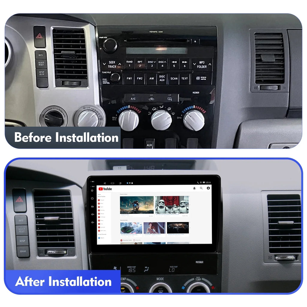 6+128G 10.1 inches Android 12 Car Stereo for  Tundra 2007-2013 & Sequoia 2008-2018 IPS Touchscreen Screen Car Radio with Carplay & Android Auto Support Backup Camera