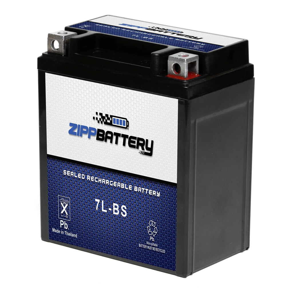Zipp Battery YTX7L-BS (7L-BS 12 Volt,6 Ah, 75 CCA) Motorcycle Battery for Kawasaki 250cc Ex250 Ninja 1996