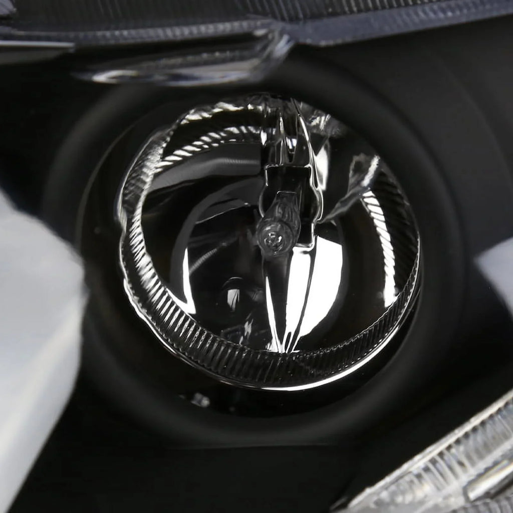 Spec-D Tuning Halo Strip LED Projector Headlights Black appropriate with 2006-2011 Honda Civic 2-Door Coupe Left + Right Pair Headlamps Assembly