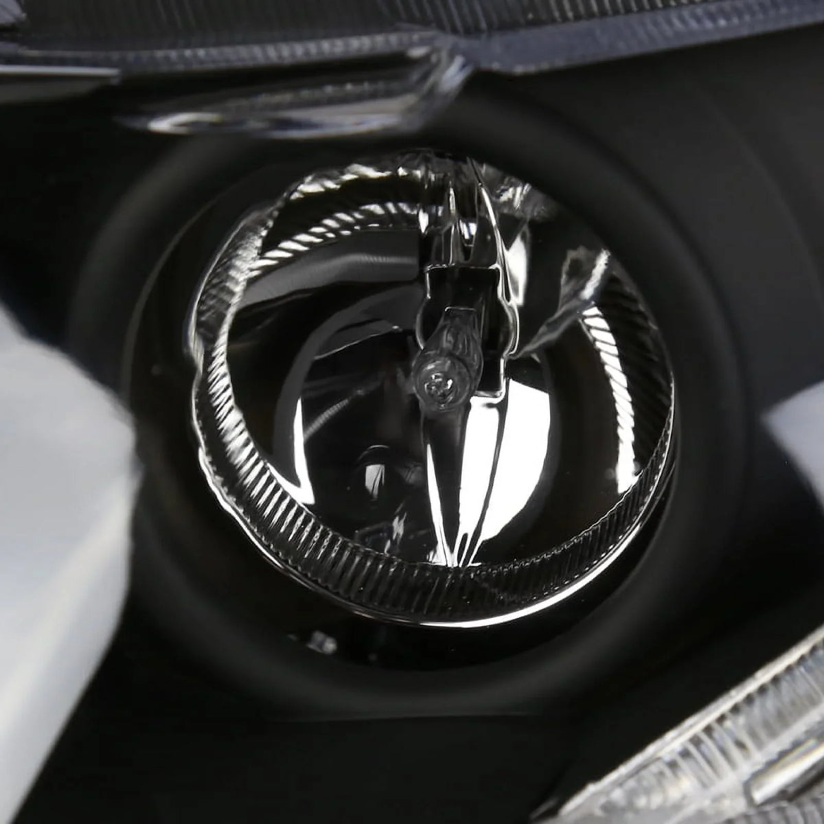 Spec-D Tuning Halo Strip LED Projector Headlights Black appropriate with 2006-2011 Honda Civic 2-Door Coupe Left + Right Pair Headlamps Assembly
