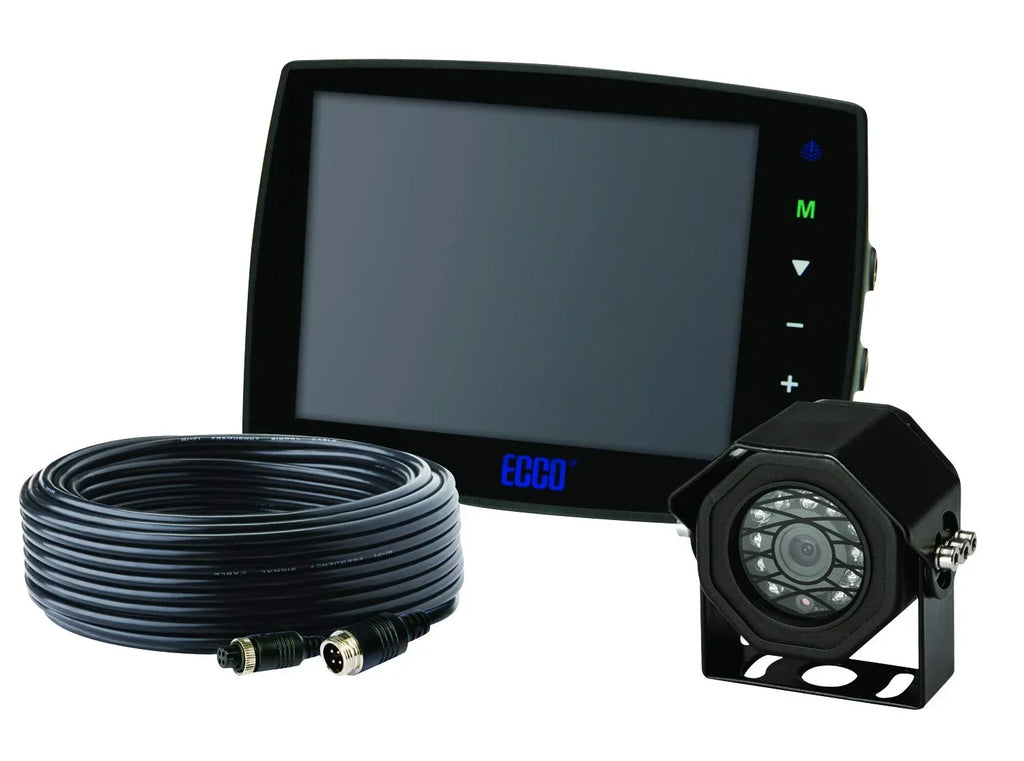Monitor, Surface Mount Camera & Cable. Ecco Safety Group  Gemineye Rear View System with 5.6 in