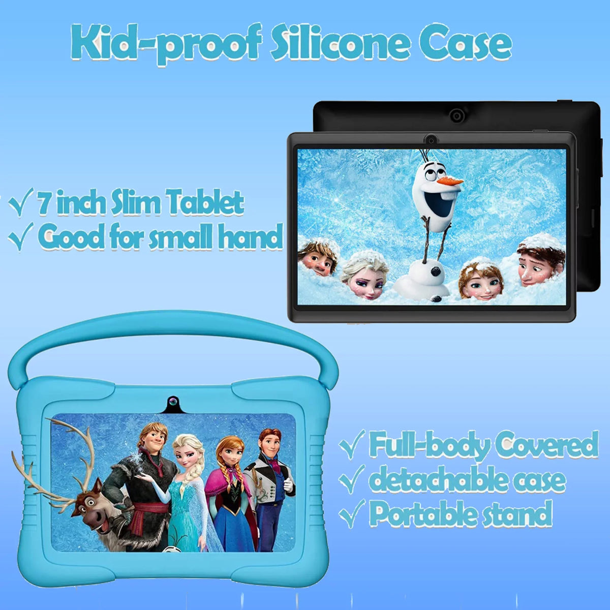 Antemper Kids Tablet,7 inch Tablet,32GB ROM Storage,Kids Learning Tablet,Toddler Android 11 Tablet with Bluetooth,Wifi,Parental Control,Dual Camera,Google Play,Youtube Netflix Hulu,Blue