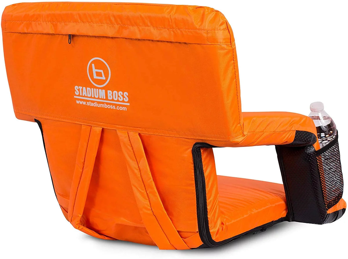 Stadium Boss Stadium Seat Reclining Bleacher Chair Folding - Orange