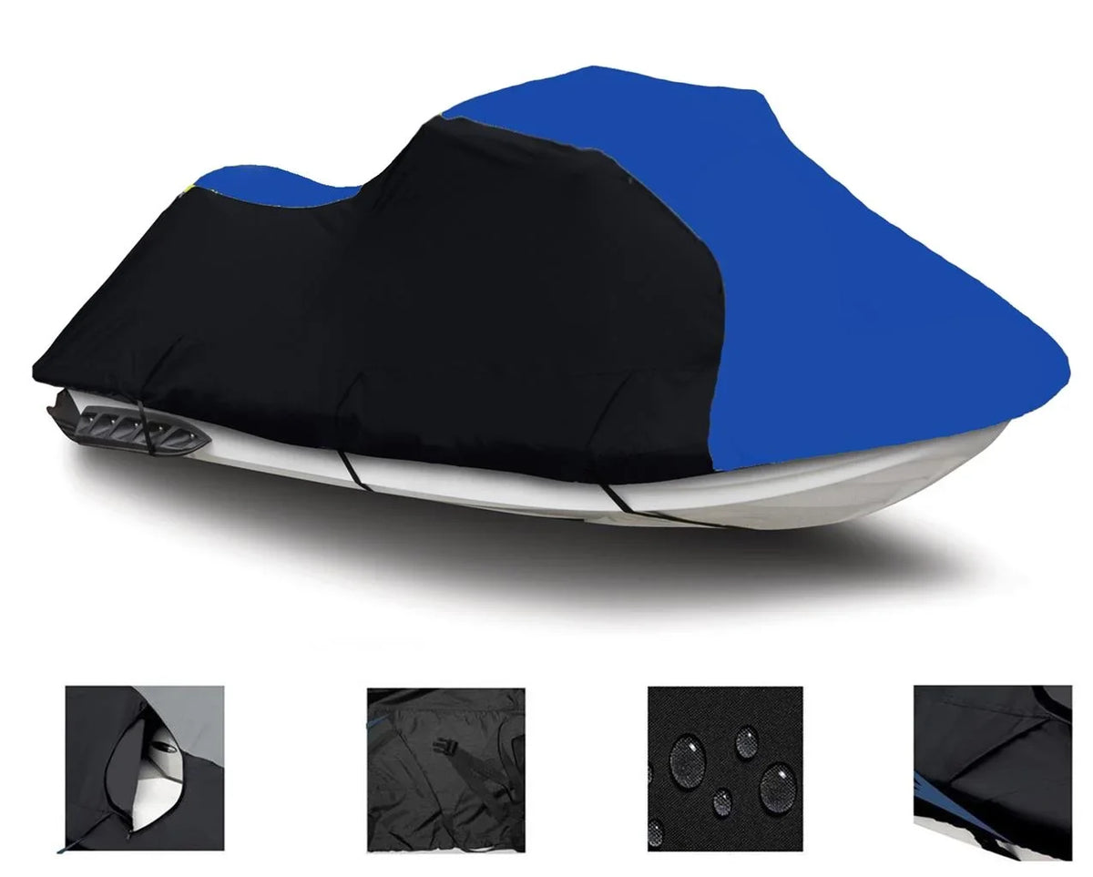 BLACK / BLUE HEAVY-DUTY, PWC 600D JET SKI protector appropriate for Yamaha Wave Runner XLT 1200 2001 2002 2003 2004 2005