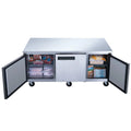 ft.. Three Door Commercial Undercounter Freezer in Stainless Steel 18.96 cu. 72 in
