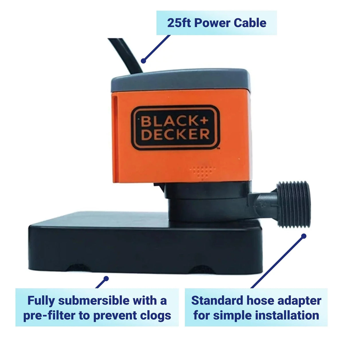 Black+Decker 350 GPH Submersible Pool wrap Pump
