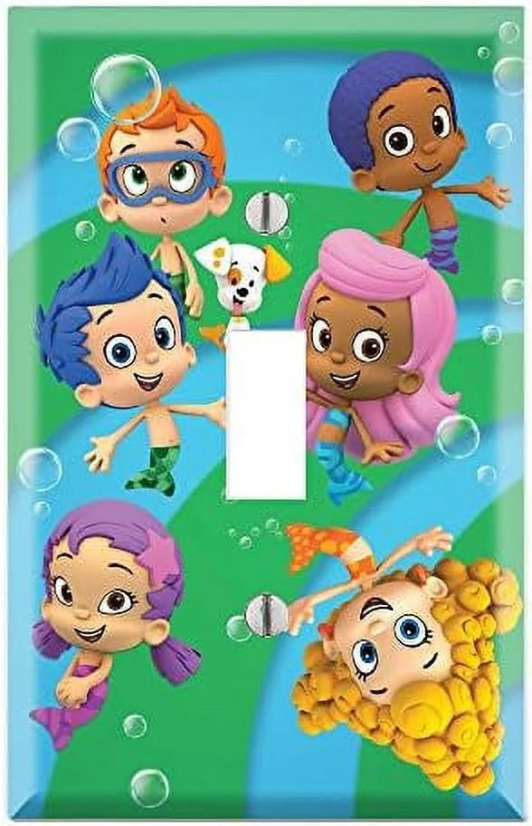 Single Toggle Wall Switch wrap Plate Decor Wallplate - Bubble Guppies