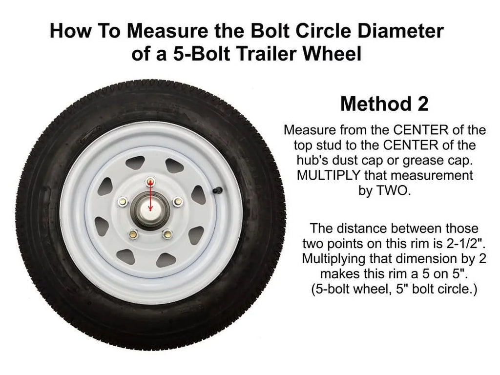 Pair of 5-Bolt On 4-1/2 Inch Trailer Hub Assemblies - Includes (2) 1-1/16 Inch Straight Spindles &amp; Bearings