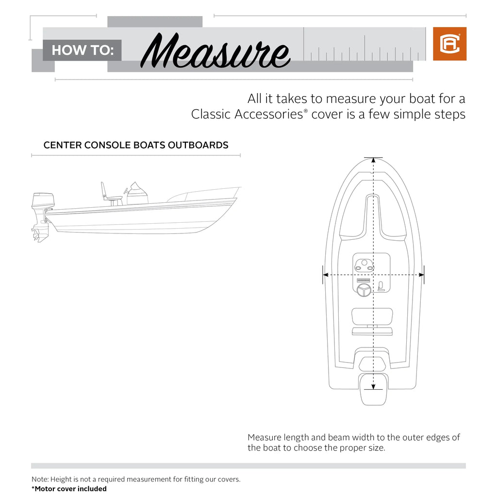 Classic Accessories StormPro Heavy-Duty Center Console craft wrap, Fits boats 16 - 18.5 ft long x 98 in wide