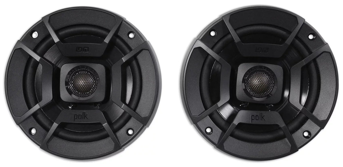 (2) Polk Audio DB522 5.25" 600w Car Audio Marine/ATV/Motorcycle/ship Speakers Bundle with (2) Rockville RPB1 10 Watt