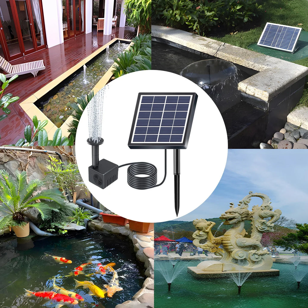 Fountain,And Stakes Solar Rate Submersible aqua With 8 Nozzles Pump With 8 Powered Pond Pump 160l/h Rate Nozzles 9.84ft aqua Pond/pool/fish Stakes Solar Powered 1.5w Pond Pond Dsfen