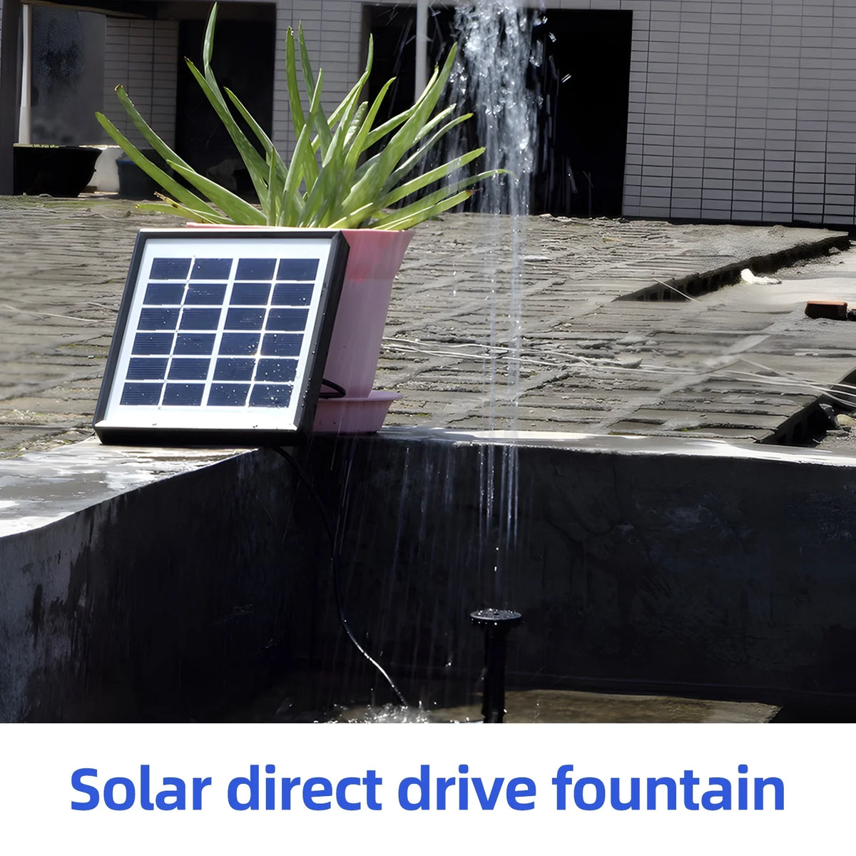 Fountain,And Stakes Solar Rate Submersible aqua With 8 Nozzles Pump With 8 Powered Pond Pump 160l/h Rate Nozzles 9.84ft aqua Pond/pool/fish Stakes Solar Powered 1.5w Pond Pond Dsfen