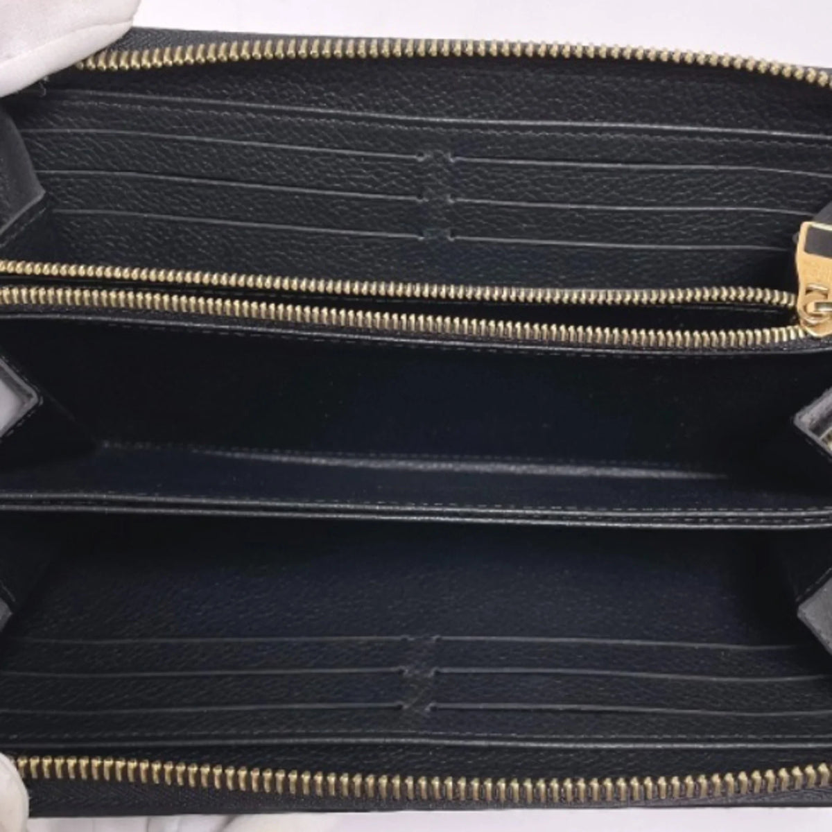 Pre-Owned LOUIS VUITTON Round Zipper Monogram Empreinte Zippy Wallet M61864 Louis Vuitton Noir Long LV (Good)